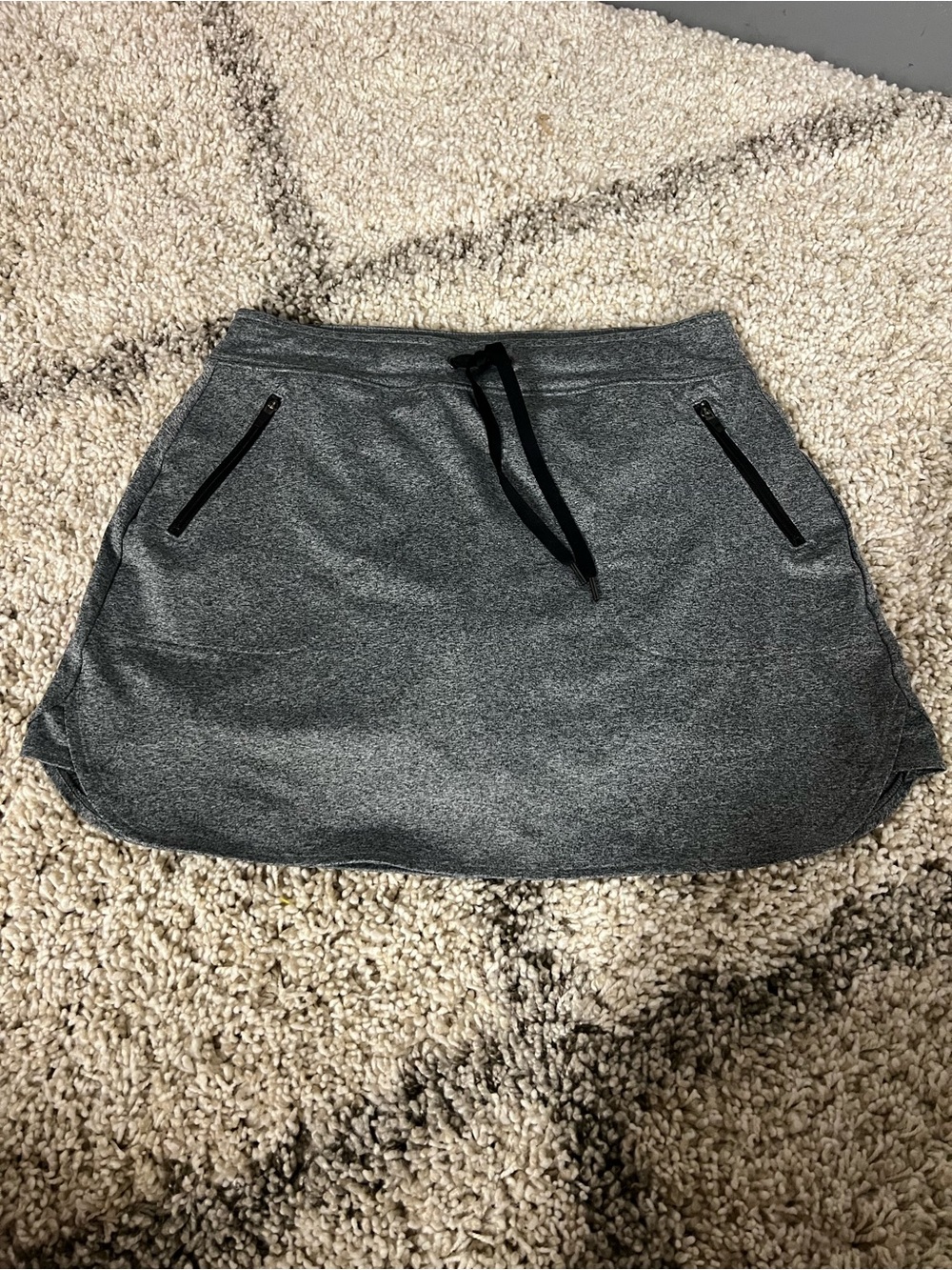 Gray Athletic Drawstring Skort